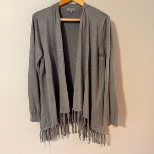 Joseph A Charcoal Fringe Cardigan
